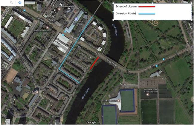 Closure to cycle route, south side of Clyde, NCN756, for repair, until 10 May