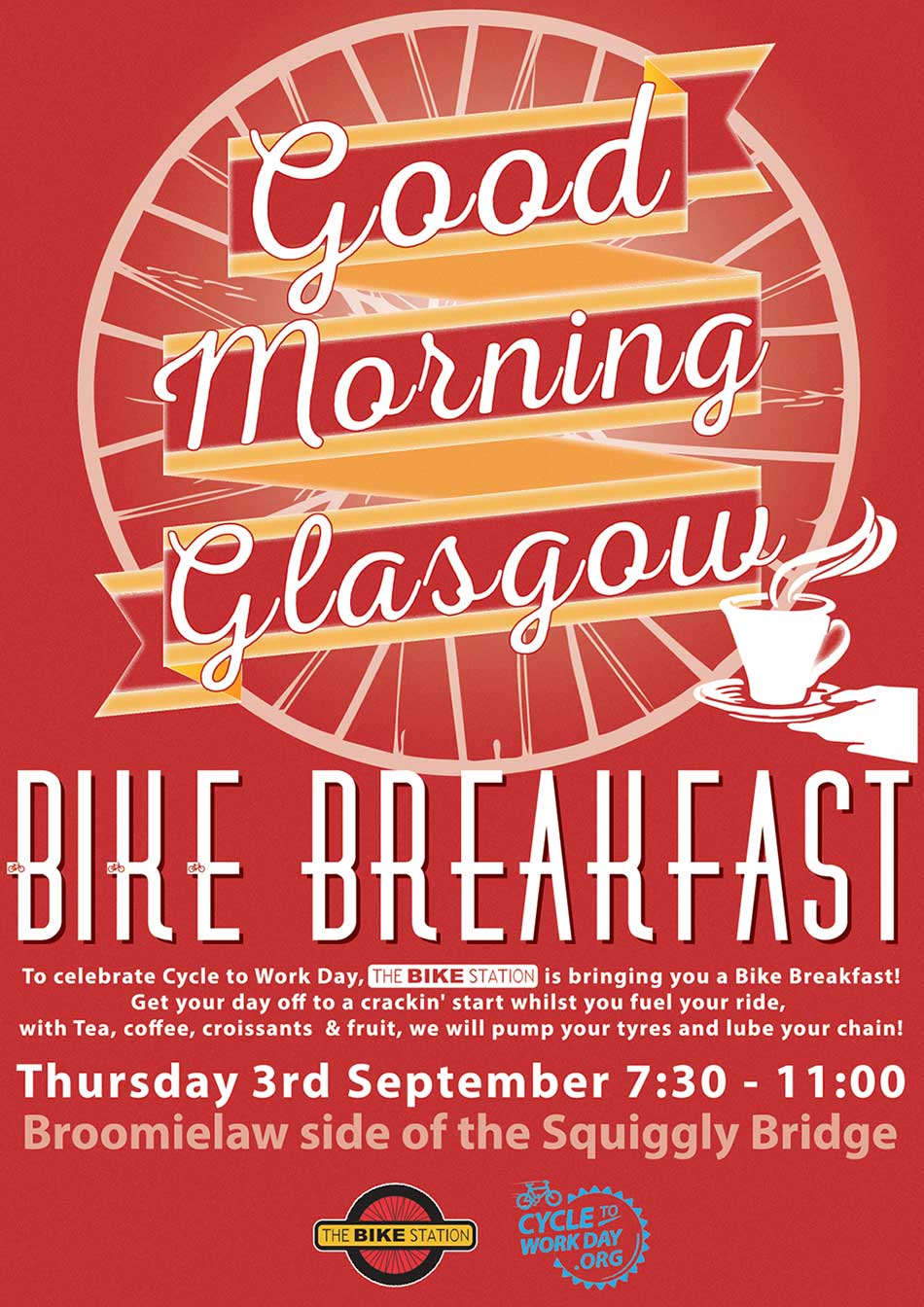 Bike to Work Day, Bike Breakfast, Glasgow 03 September