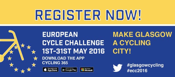 European Cycle Challenge 2016 – May 1st – 31st.  Take part, in Glasgow!