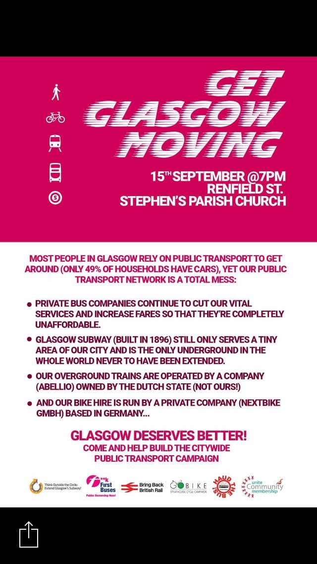 Get Glasgow Moving: inaugural public meeting Thursday 15 September