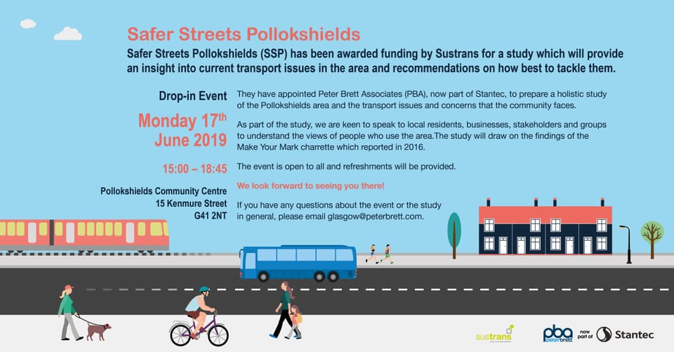 Consultation Digest Issue 36, 12 June 2019, exciting proposals for Pollokshields, preparation for separated cycle lane on Garscube Road and less exciting matters.