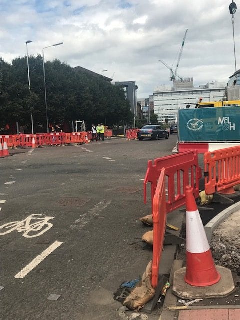 South West City Way, Glasgow, ongoing works at the Barclays Bank Site, West Street