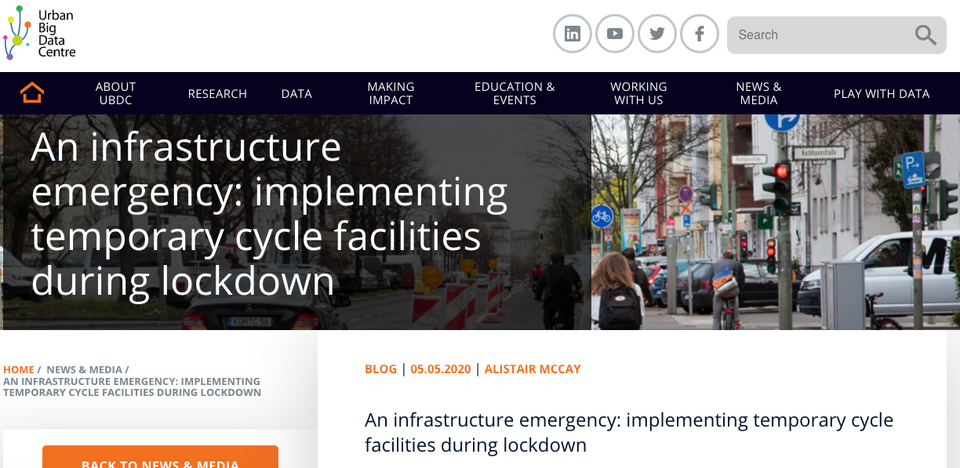 Blog: An infrastructure emergency: implementing temporary cycle facilities during lockdown