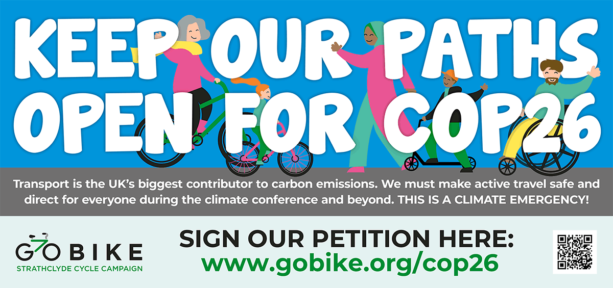 Petition to keep active travel routes open during COP26