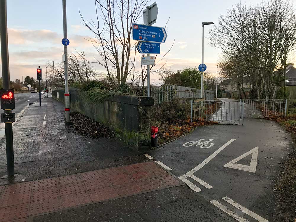 Hamilton Rd, Larkhall – NCN74 junction