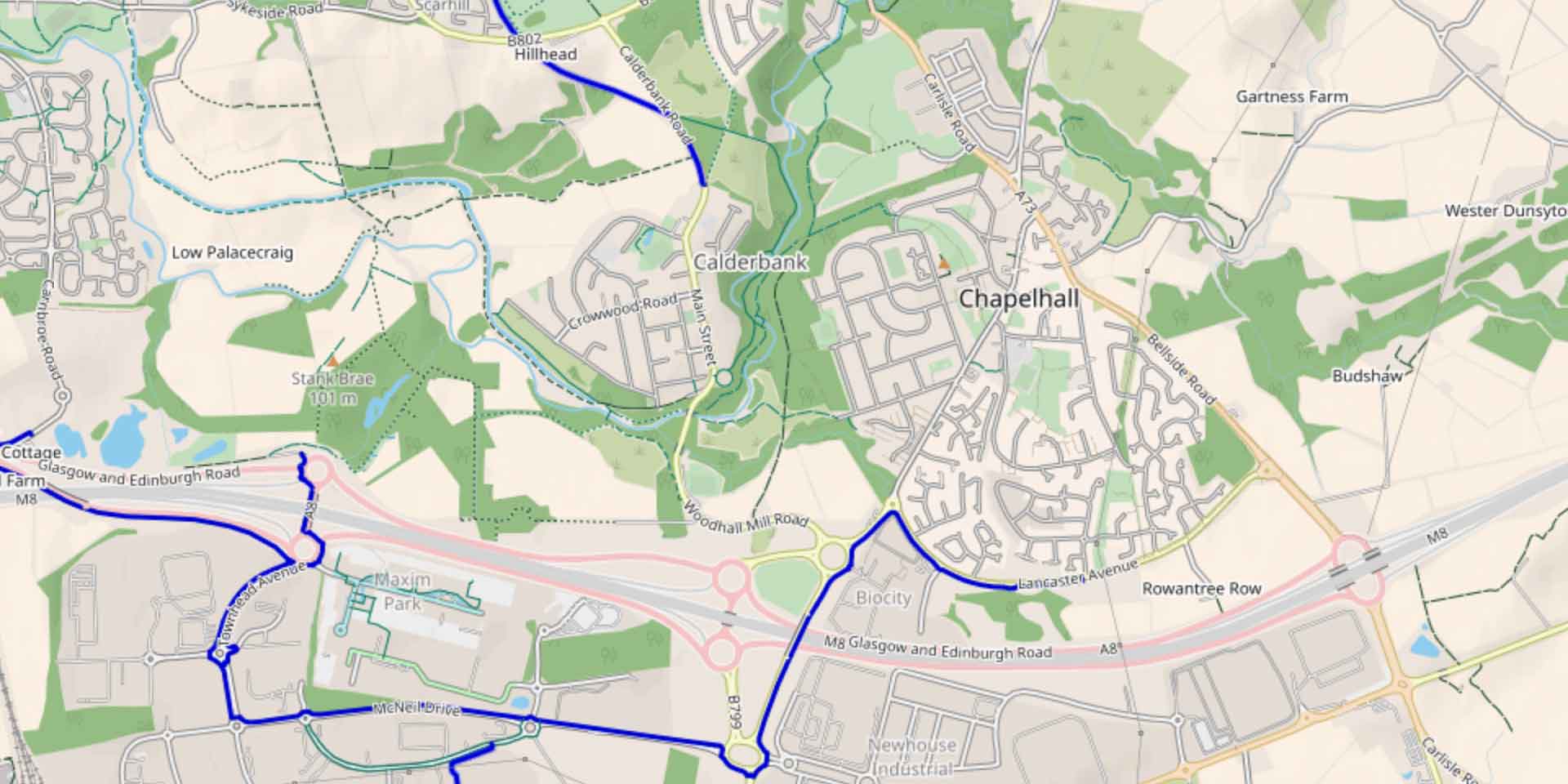 Calderbank and Chapelhall map