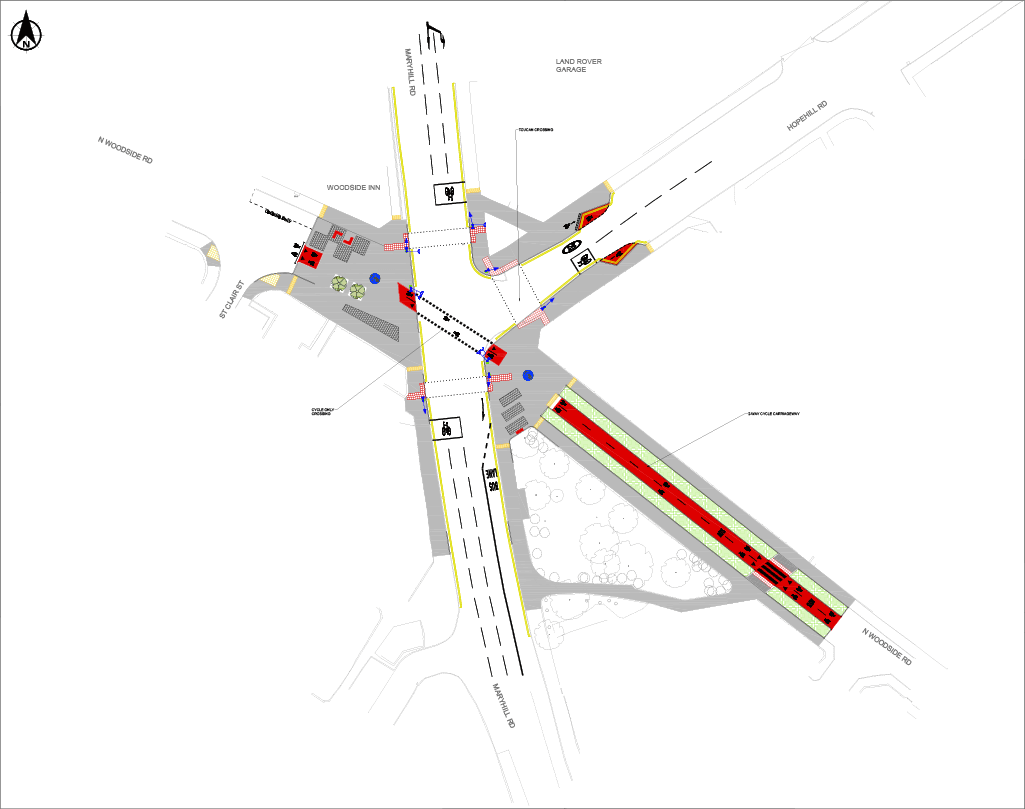 Plan of proposal for Maryhill Rd junction