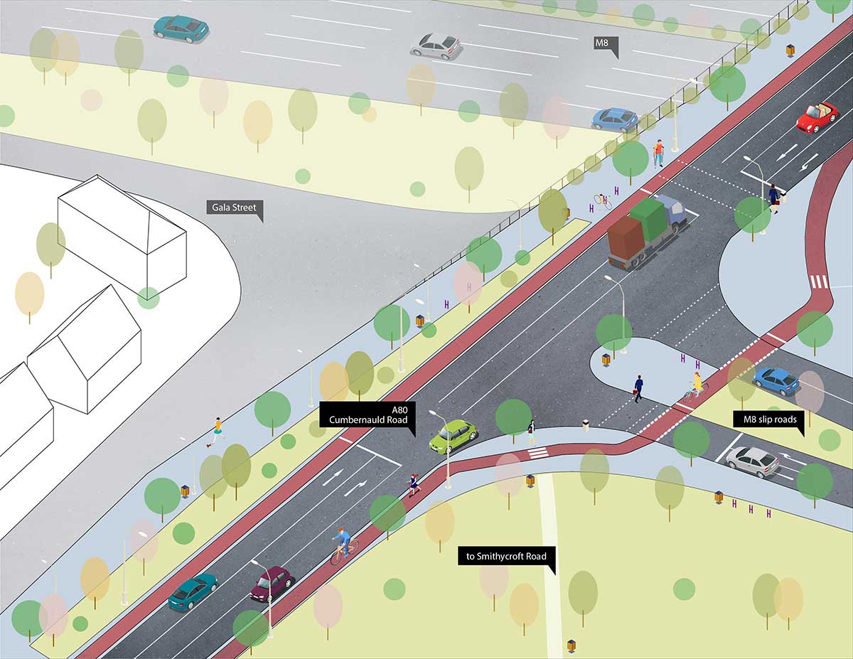 Flourishing Molendinar plan for Cumbernauld Rd (A80)