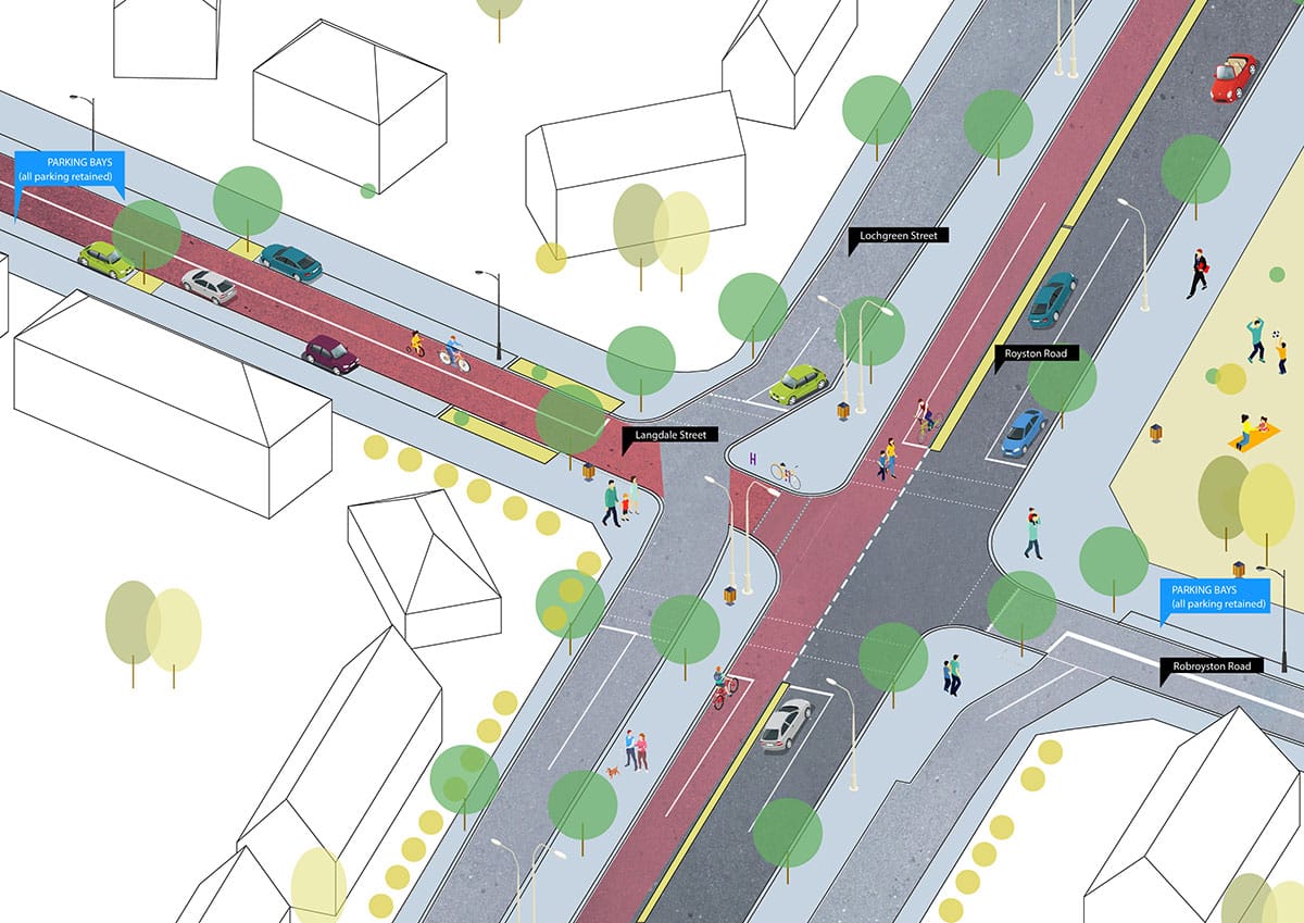 Proposal for Royston Rd at Langdale St/Robroyston Rd