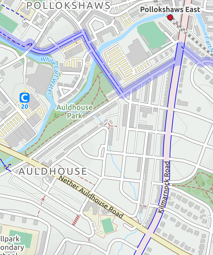 Auldhouse area map