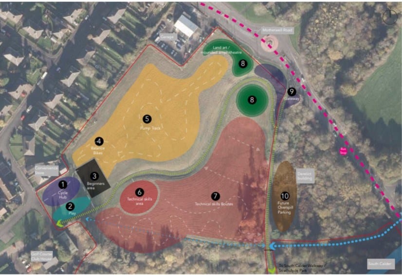 Plan of proposed 'Hub and Skills area' including pump track