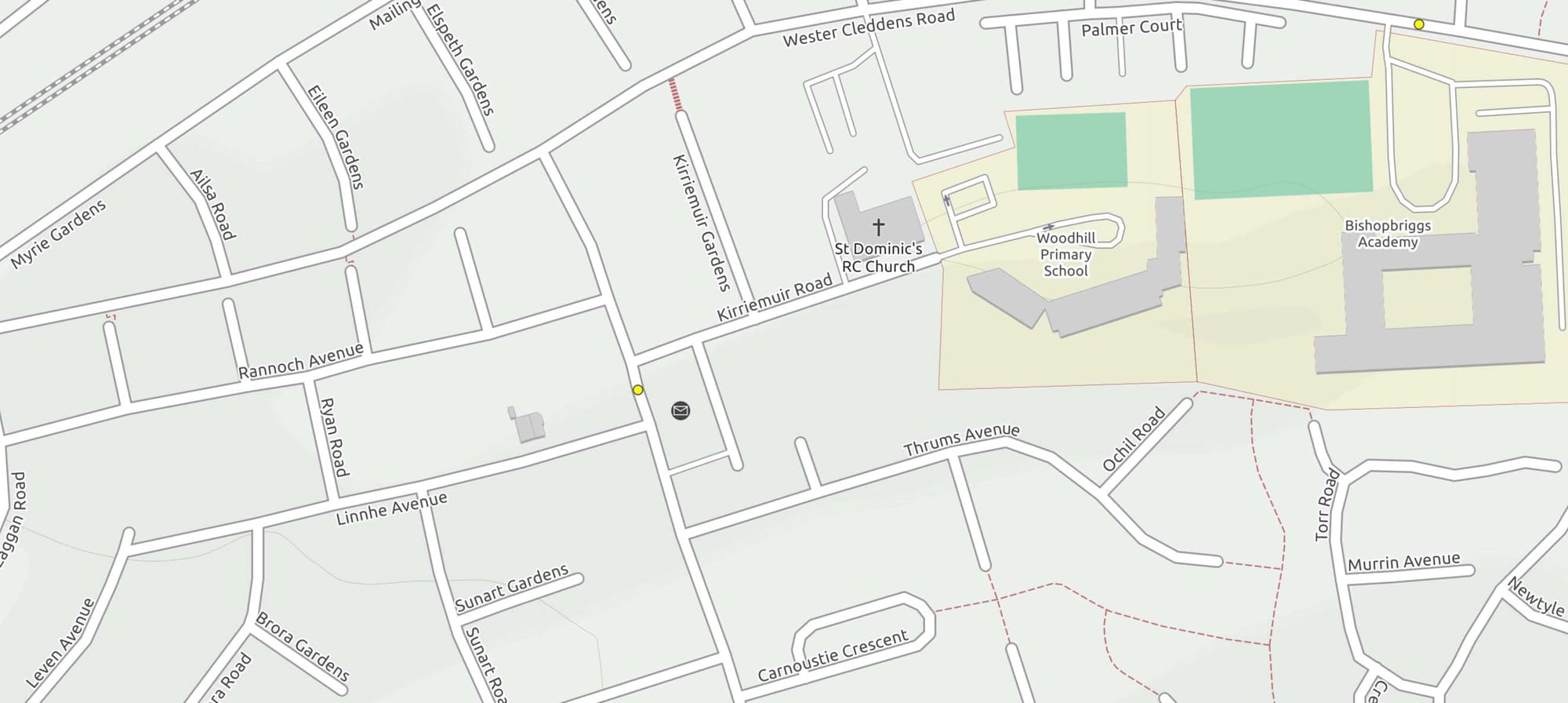 Map of Linnhe Ave/Thums Ave/Ochil Rd, Bishopbriggs
