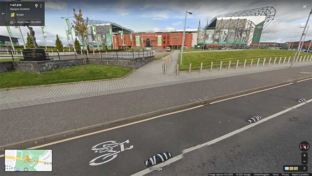 StreetView of Celtic Park, London Rd in October 2020