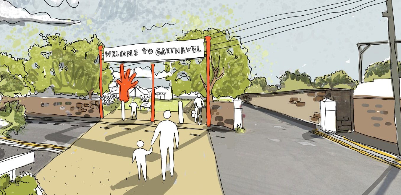 Illustration of proposed change to Gartnavel's north entrance gate