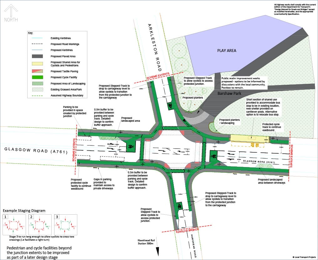 Barshaw Park junction Option 3 drawing