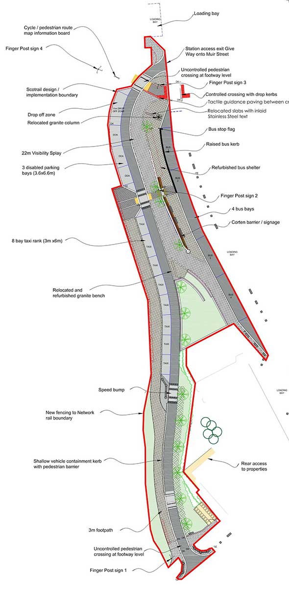 Plan of new access to west of Muir St