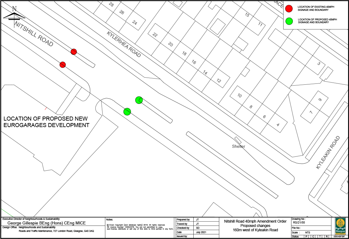 Nitshill Rd 40mph signs moved