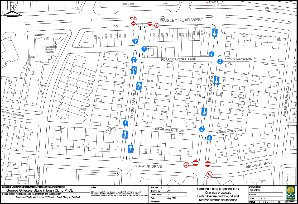 Forfar Ave/Kinross Ave 1-way proposals