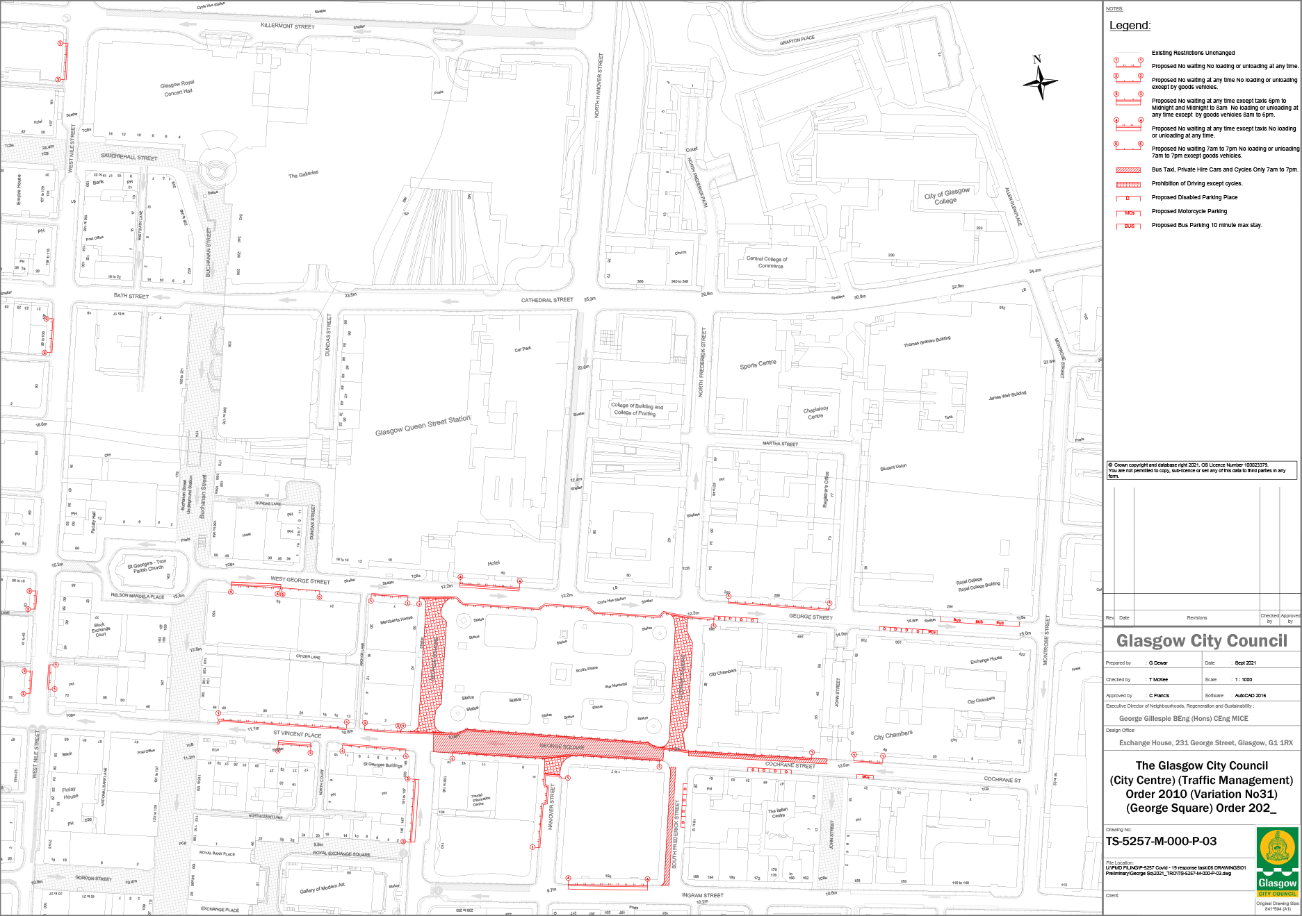 Plan for George Square and surrounding streets