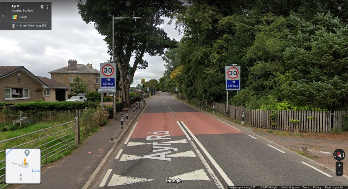 Ayr Rd in Douglas, South Lanarkshire