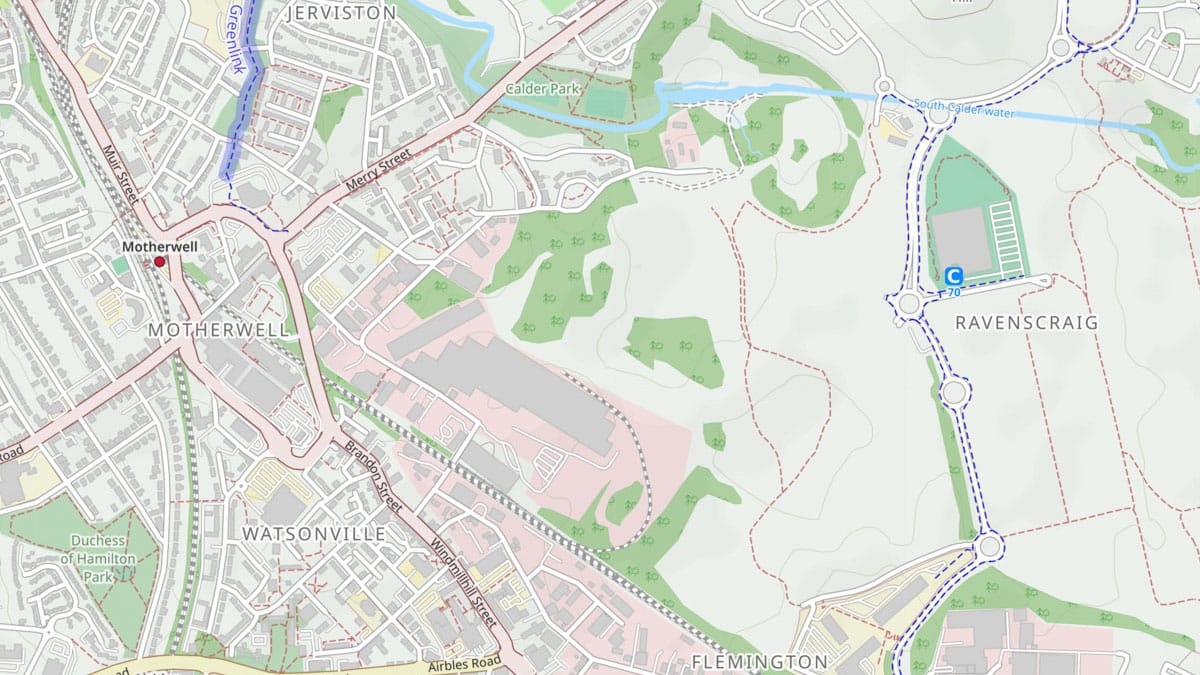 Map of Motherwell and Ravenscraig