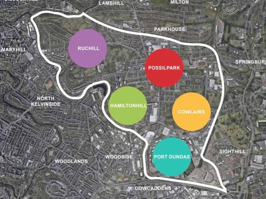 Ruchill to Cowlairs LN area map