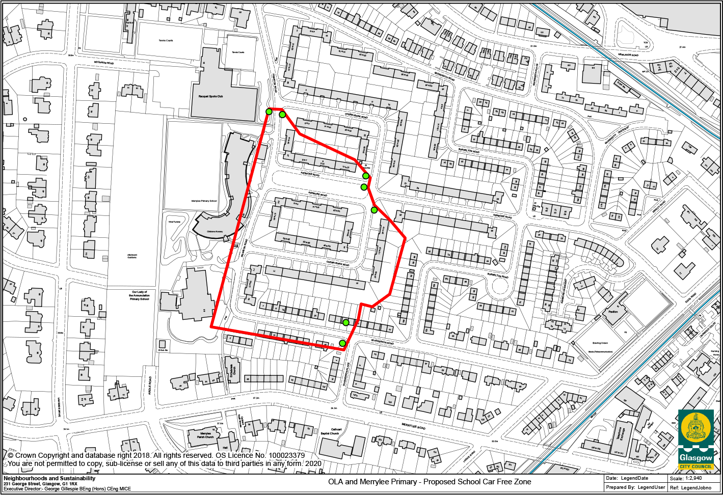 Map or area near Merrylee and OLA primary schools