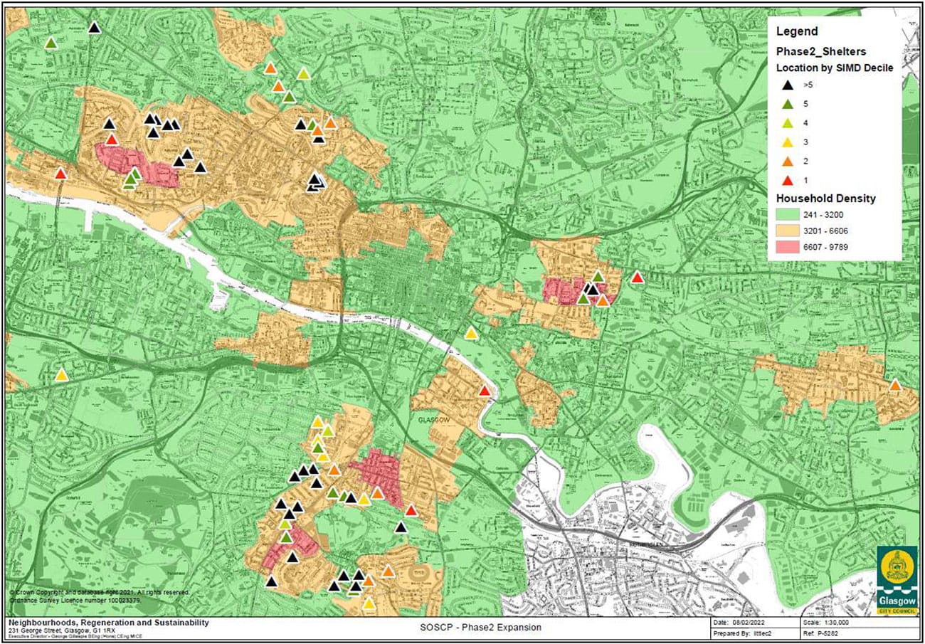 Map of proposed secure cycle parking locations