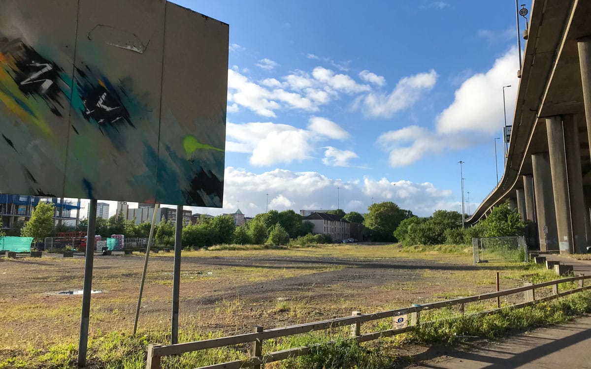 Derelict site at Anderston Quay by Kingston Bridge