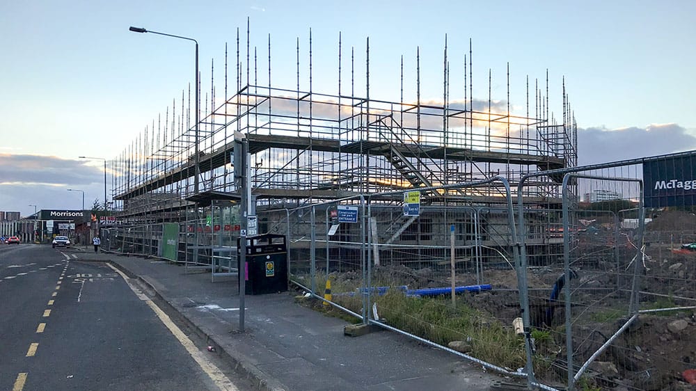 Calton Village under construction at Gallowgate