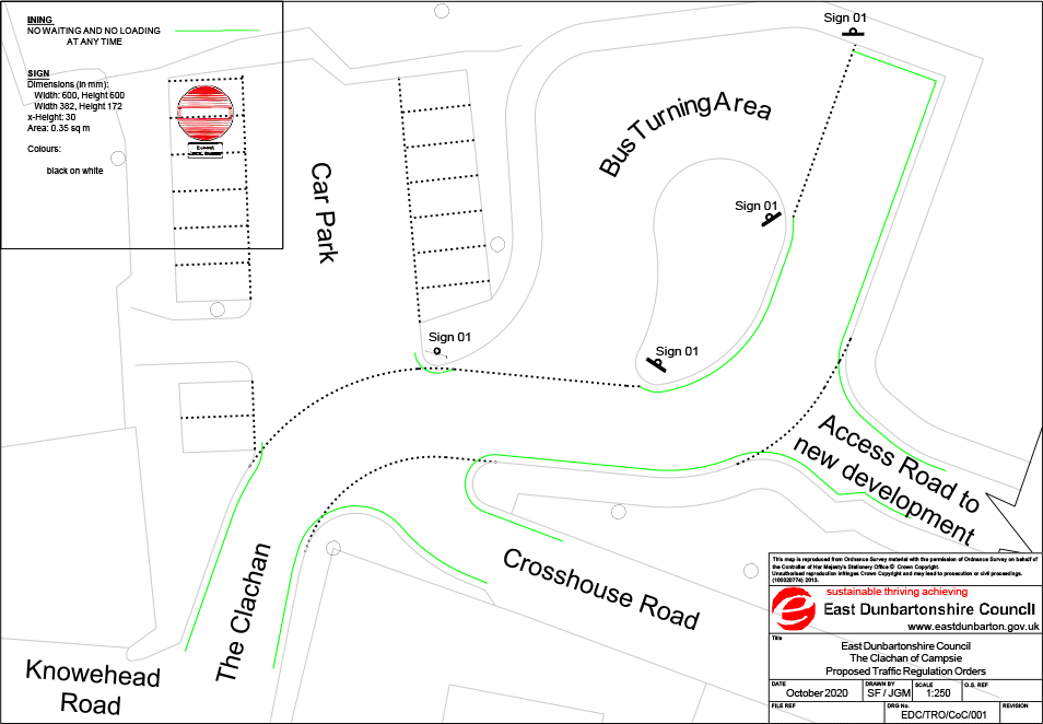 Drawing showing Clachan of Campsie bus turning area