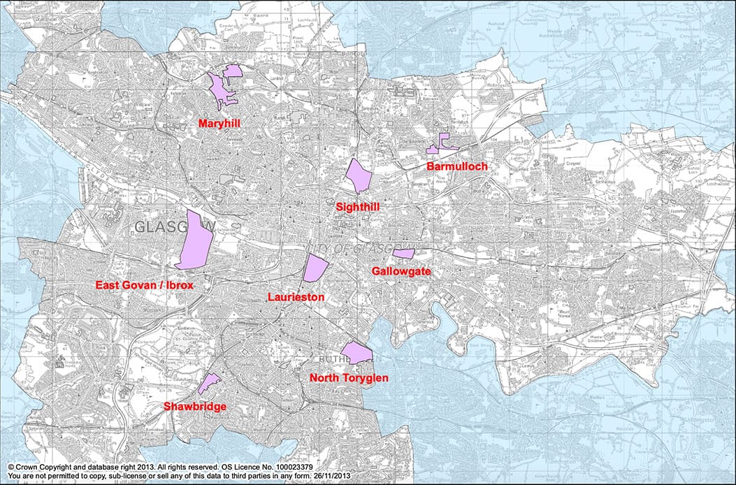 TRA areas map