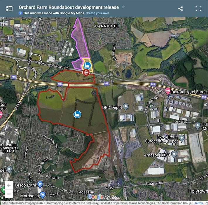 A8 Orchard Farm roundabout map