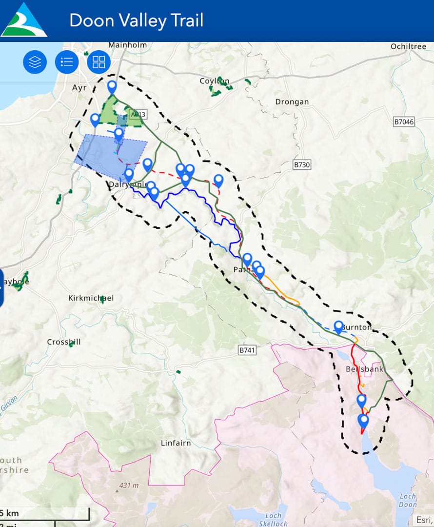 Doon Valley Trail map screenshot