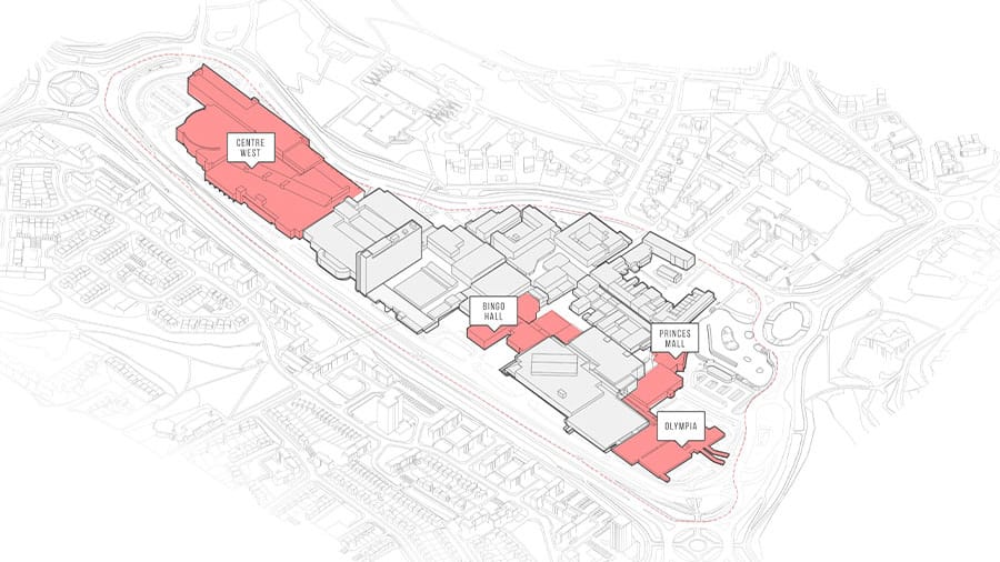 EK town centre – map of proposed demolitions