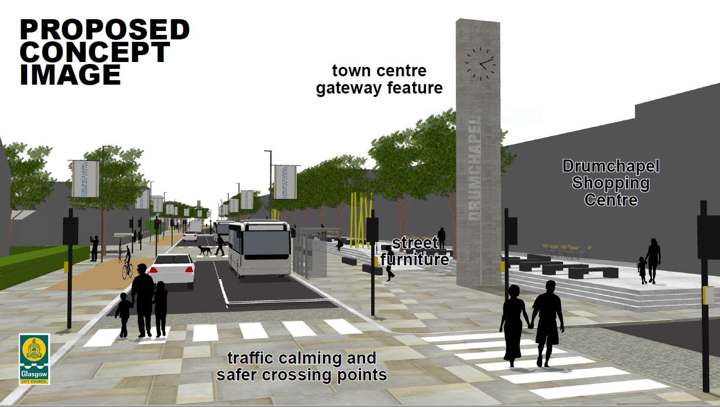 Kinfauns Drive, Drumchapel visualisation